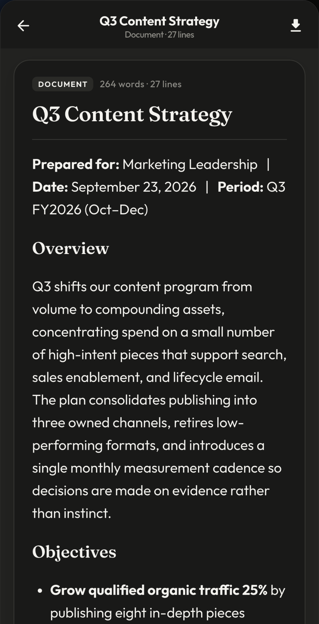Arcus drafting a strategy document